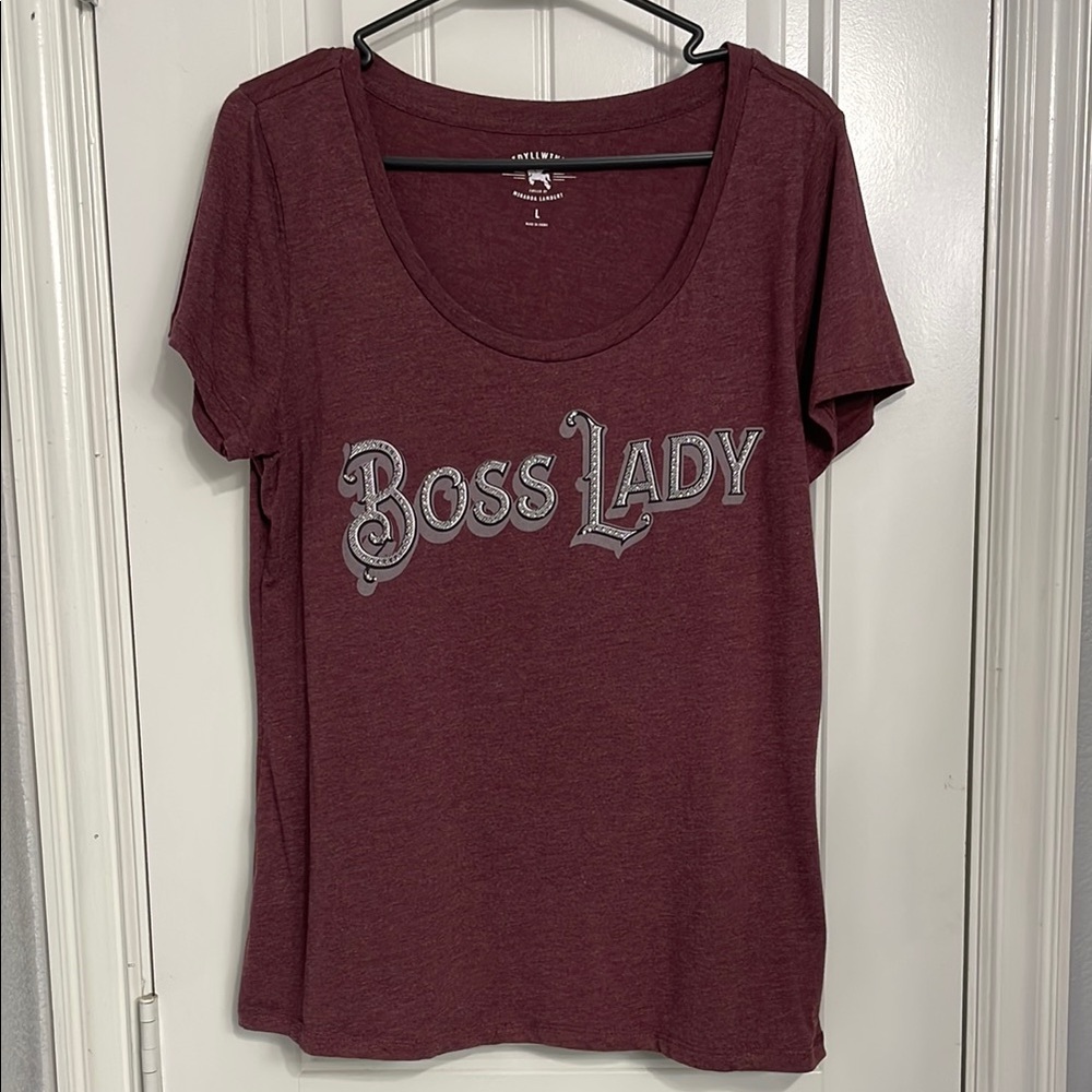 Boss Lady Maroon T-Shirt